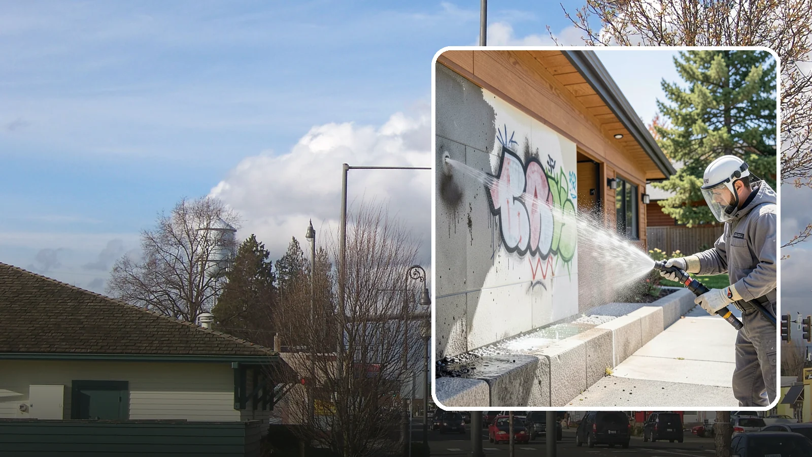 Graffiti Abatement Program in Marysville, Snohomish County, WA - A recurring graffiti-removal program for commercial properties that erases tags fast from walls, signage, and hardscapes across...
