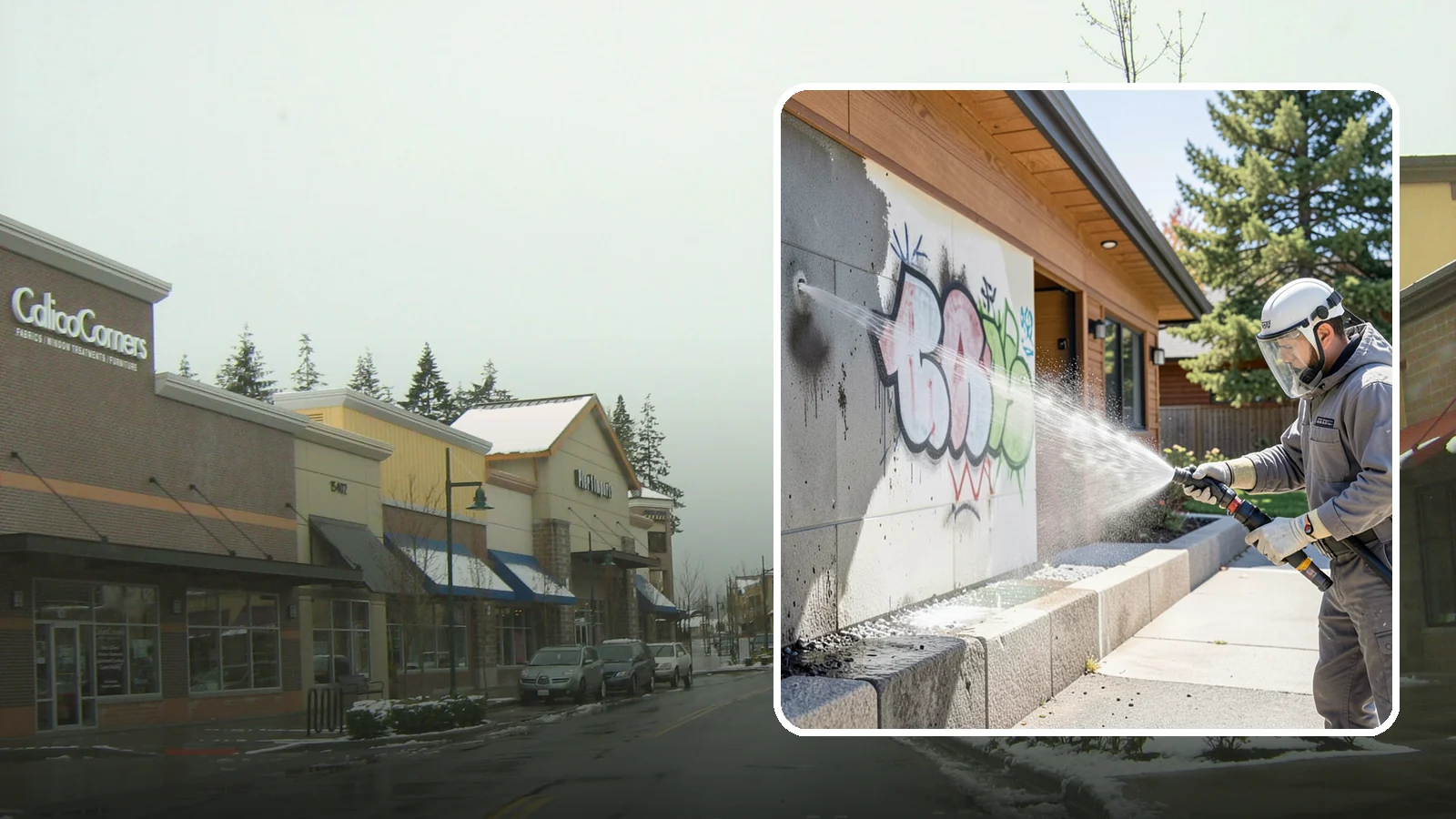 Graffiti Abatement Program in Mill Creek, Snohomish County, WA - A recurring graffiti-removal program for commercial properties that erases tags fast from walls, signage, and hardscapes across...