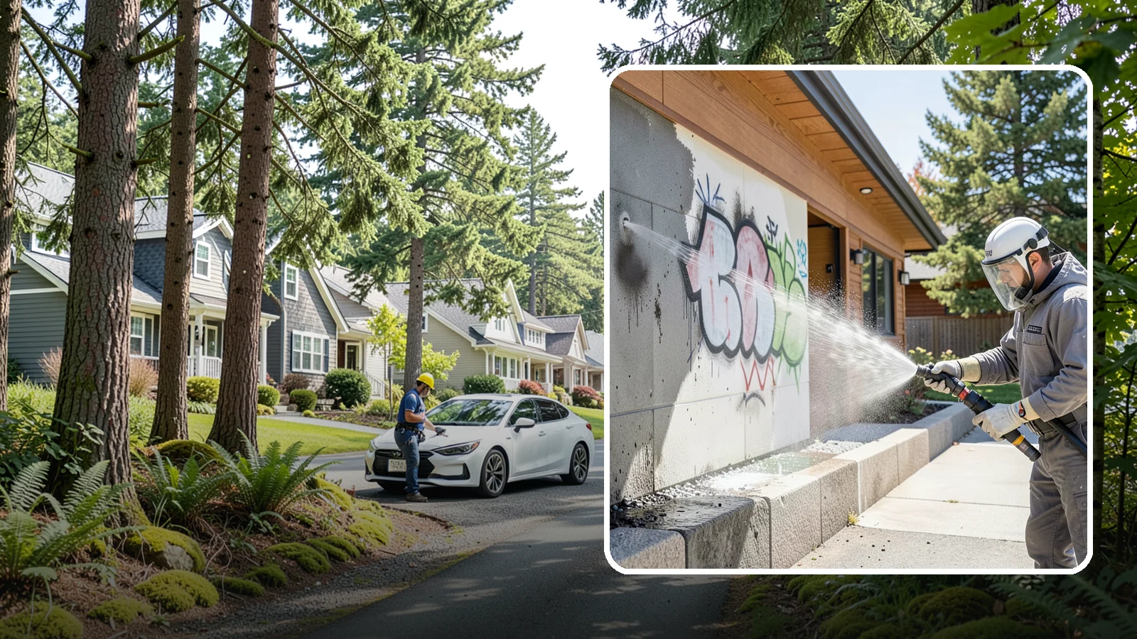 Graffiti Abatement Program in Normandy Park, King County, WA - A recurring graffiti-removal program for commercial properties that erases tags fast from walls, signage, and hardscapes across...