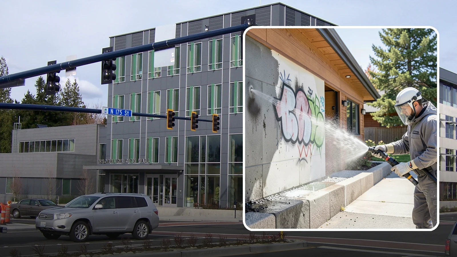 Graffiti Abatement Program in Shoreline, King County, WA - A recurring graffiti-removal program for commercial properties that erases tags fast from walls, signage, and hardscapes across...