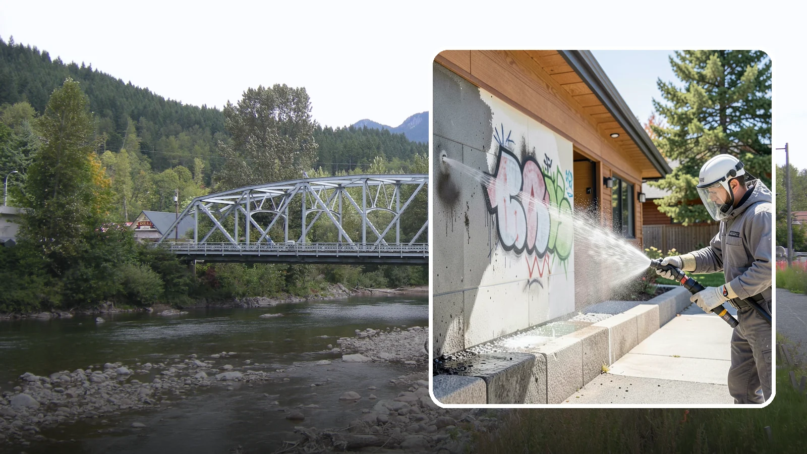 Graffiti Abatement Program in Skykomish, King County, WA - A recurring graffiti-removal program for commercial properties that erases tags fast from walls, signage, and hardscapes across...