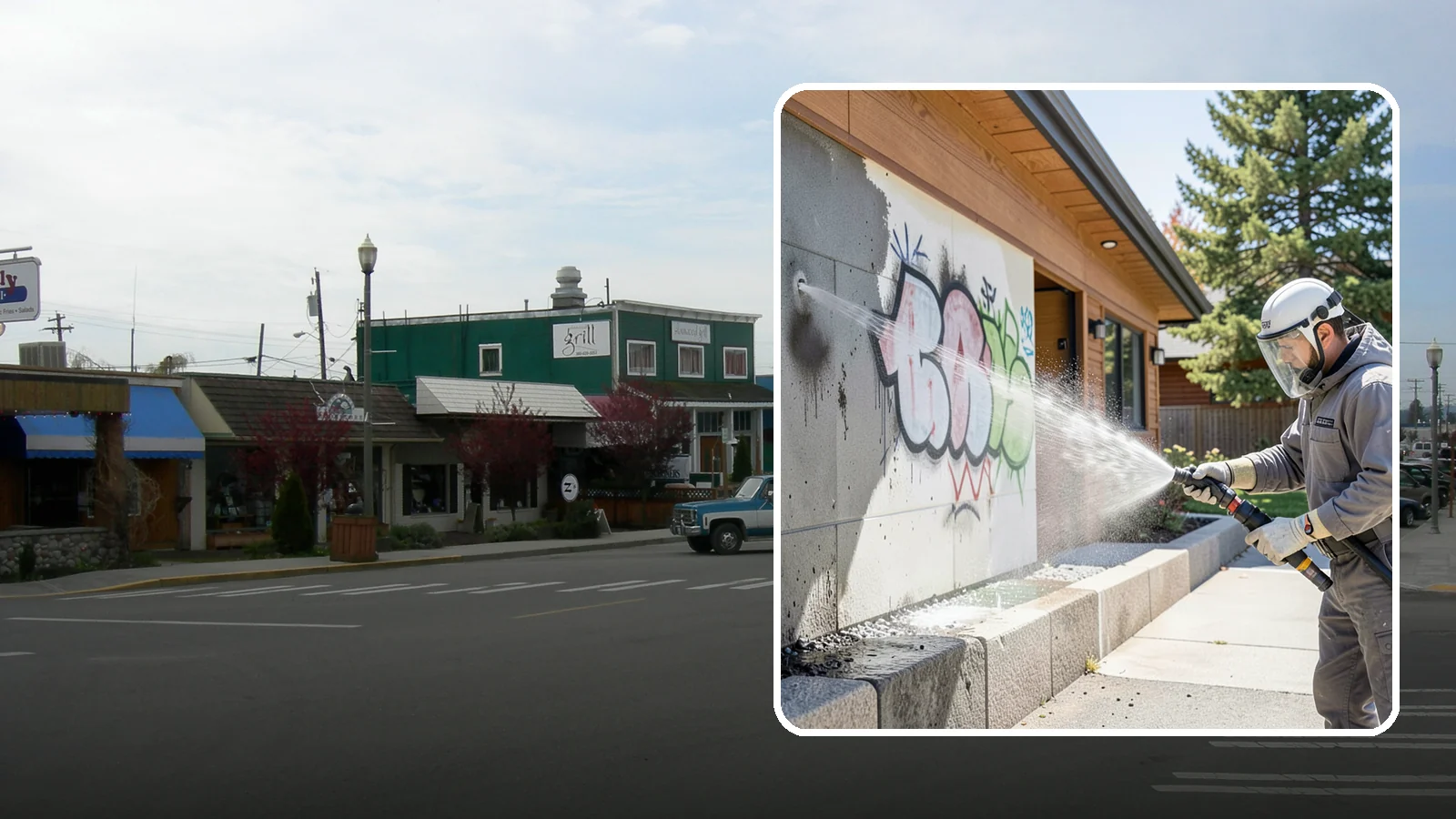 Graffiti Abatement Program in Stanwood, Snohomish County, WA - A recurring graffiti-removal program for commercial properties that erases tags fast from walls, signage, and hardscapes across...