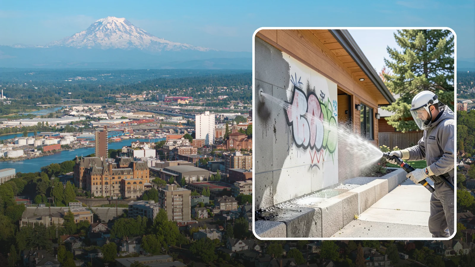 Graffiti Abatement Program in Tacoma, Pierce County, WA - A recurring graffiti-removal program for commercial properties that erases tags fast from walls, signage, and hardscapes across...