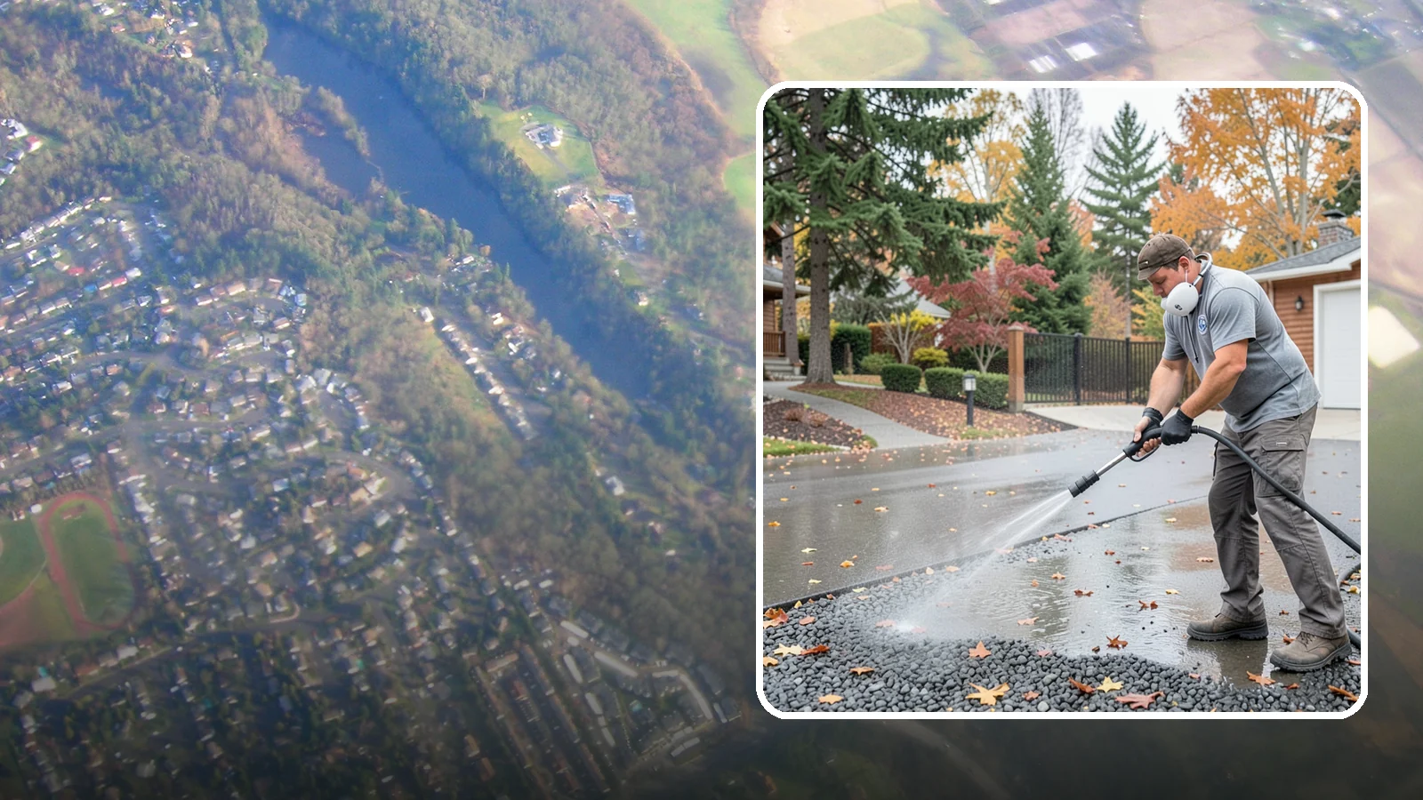 Gravel Border Cleaning in Algona, King County, WA - Cleanup and refreshing of gravel borders and edges that frame Washington driveways and walkways.