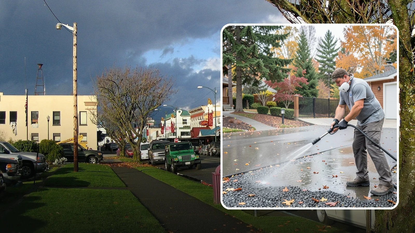 Gravel Border Cleaning in Arlington, Snohomish County, WA - Cleanup and refreshing of gravel borders and edges that frame Washington driveways and walkways.