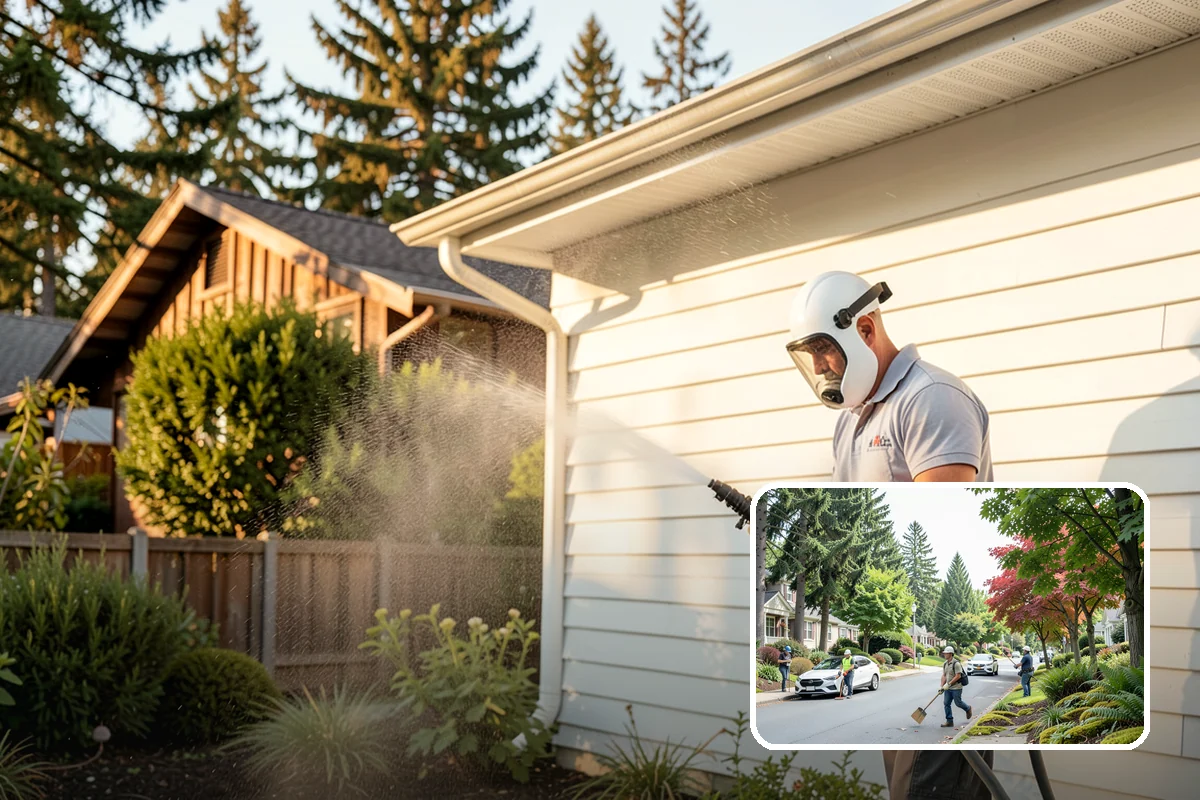 Gravel Border Cleaning in Beaux Arts Village, King County, WA - Clears leaves and organic buildup from the gravel