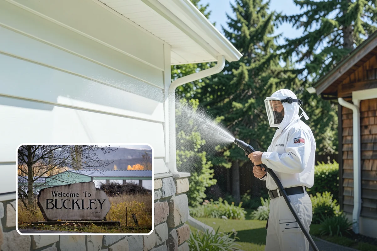 Gravel Border Cleaning in Buckley, Pierce County, WA - Clears leaves and organic buildup from the gravel