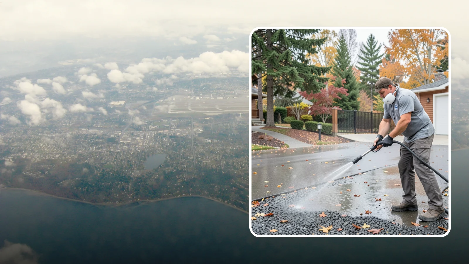Gravel Border Cleaning in Burien, King County, WA - Cleanup and refreshing of gravel borders and edges that frame Washington driveways and walkways.