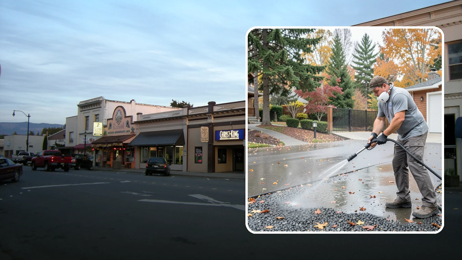 Gravel Border Cleaning in Burlington, Skagit County, WA - Cleanup and refreshing of gravel borders and edges that frame Washington driveways and walkways.