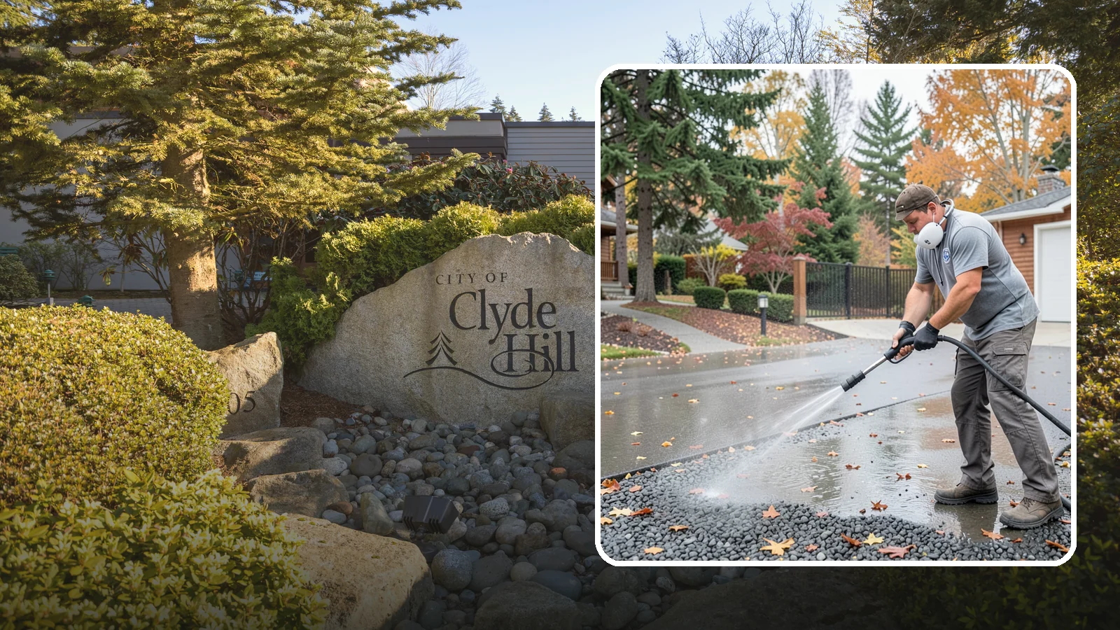 Gravel Border Cleaning in Clyde Hill, King County, WA - Cleanup and refreshing of gravel borders and edges that frame Washington driveways and walkways.