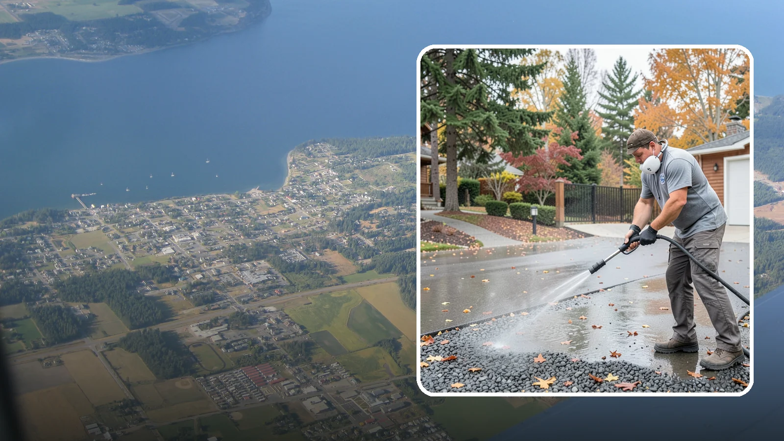 Gravel Border Cleaning in Coupeville, Island County, WA - Cleanup and refreshing of gravel borders and edges that frame Washington driveways and walkways.