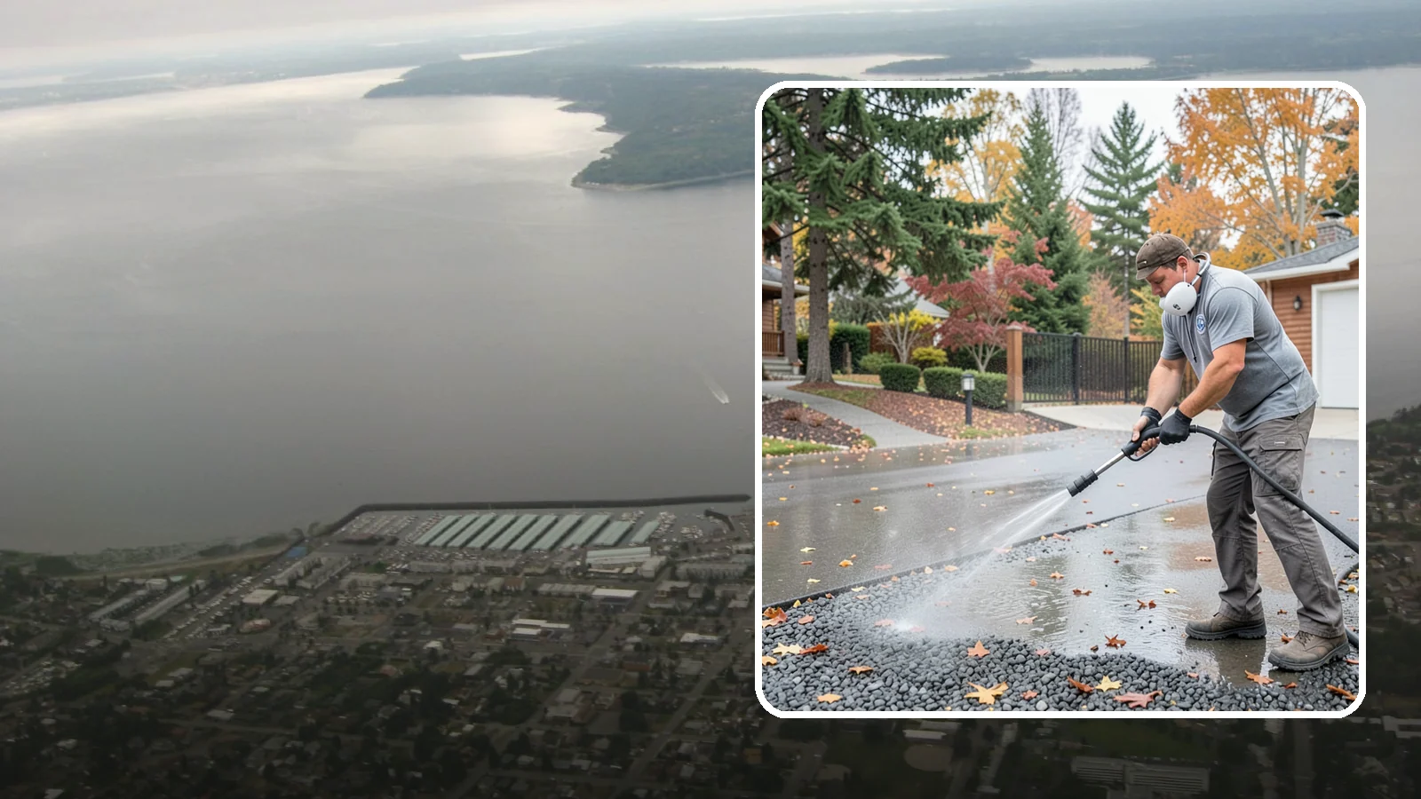 Gravel Border Cleaning in Des Moines, King County, WA - Cleanup and refreshing of gravel borders and edges that frame Washington driveways and walkways.