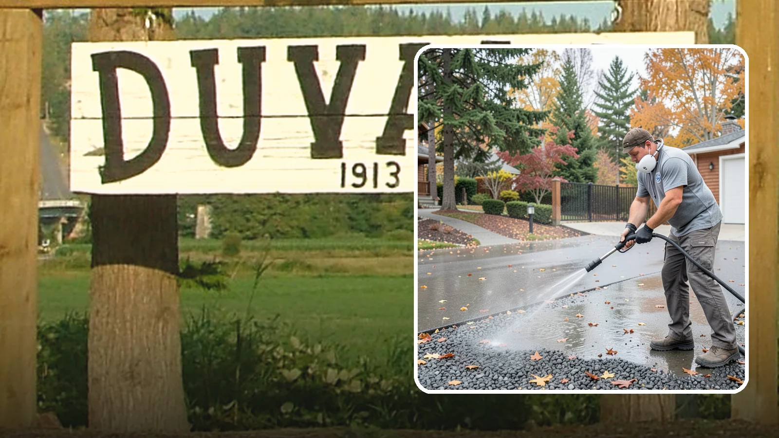 Gravel Border Cleaning in Duvall, King County, WA - Cleanup and refreshing of gravel borders and edges that frame Washington driveways and walkways.