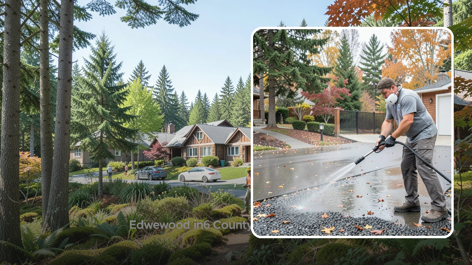 Gravel Border Cleaning in Edgewood, Pierce County, WA - Cleanup and refreshing of gravel borders and edges that frame Washington driveways and walkways.