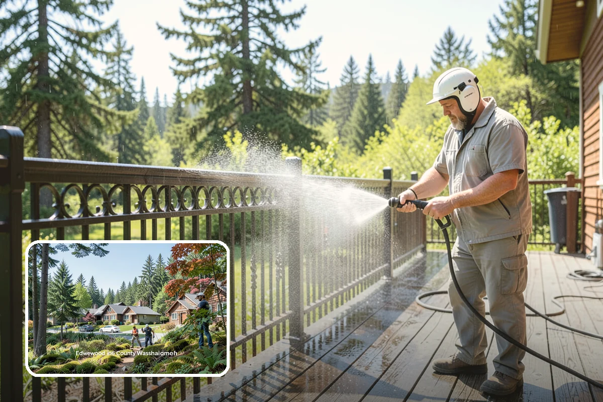 Gravel Border Cleaning in Edgewood, Pierce County, WA - Clears leaves and organic buildup from the gravel