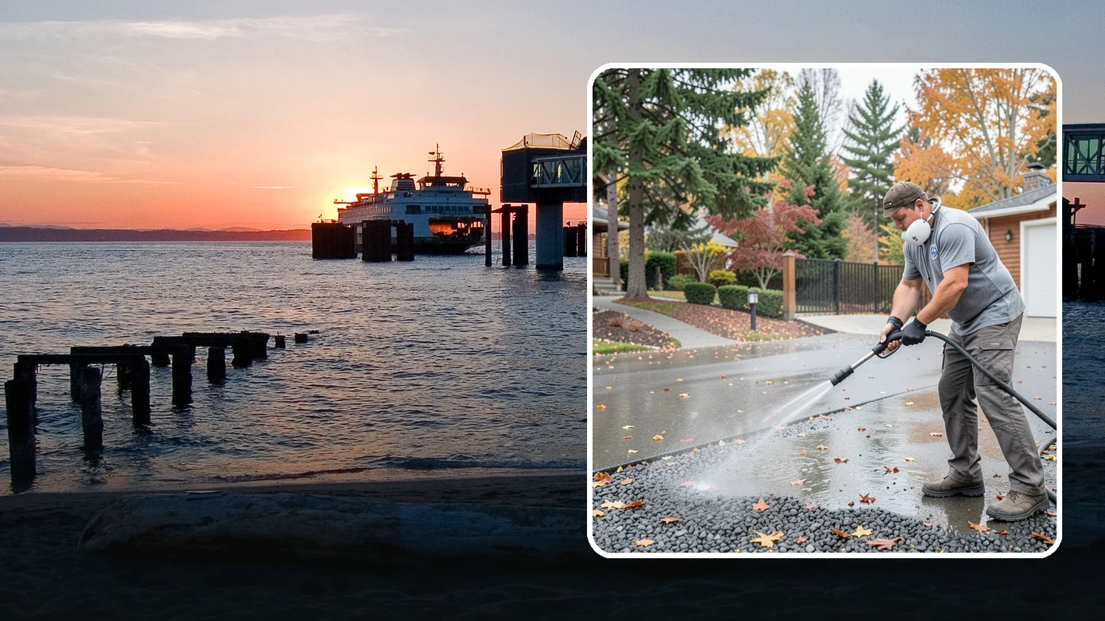 Gravel Border Cleaning in Edmonds, Snohomish County, WA - Cleanup and refreshing of gravel borders and edges that frame Washington driveways and walkways.