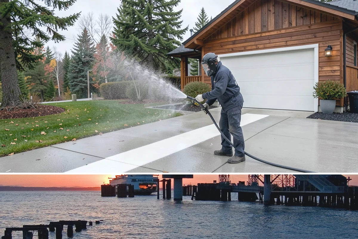 Gravel Border Cleaning in Edmonds, Snohomish County, WA - Late fall and spring are ideal for clearing seasonal leaf drop and refreshing the borders.