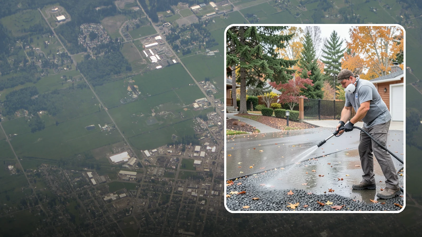 Gravel Border Cleaning in Enumclaw, King County, WA - Cleanup and refreshing of gravel borders and edges that frame Washington driveways and walkways.