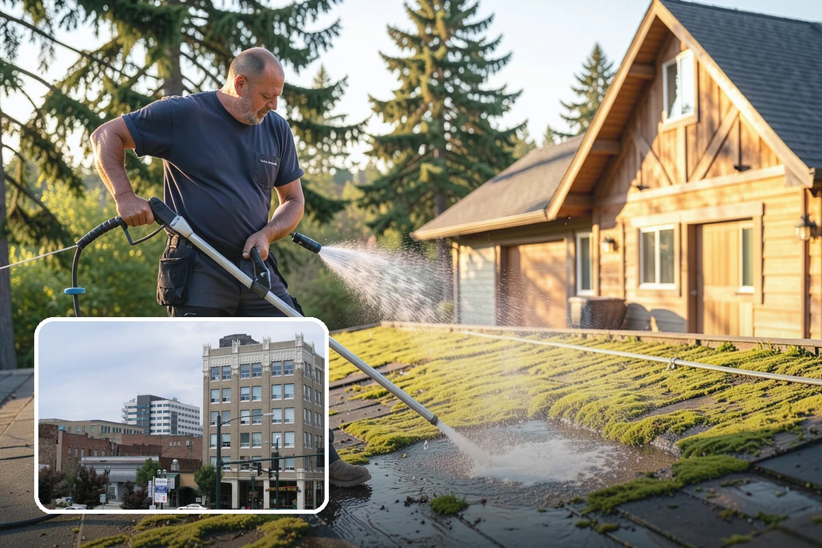 Gravel Border Cleaning in Everett, Snohomish County, WA - Clears leaves and organic buildup from the gravel