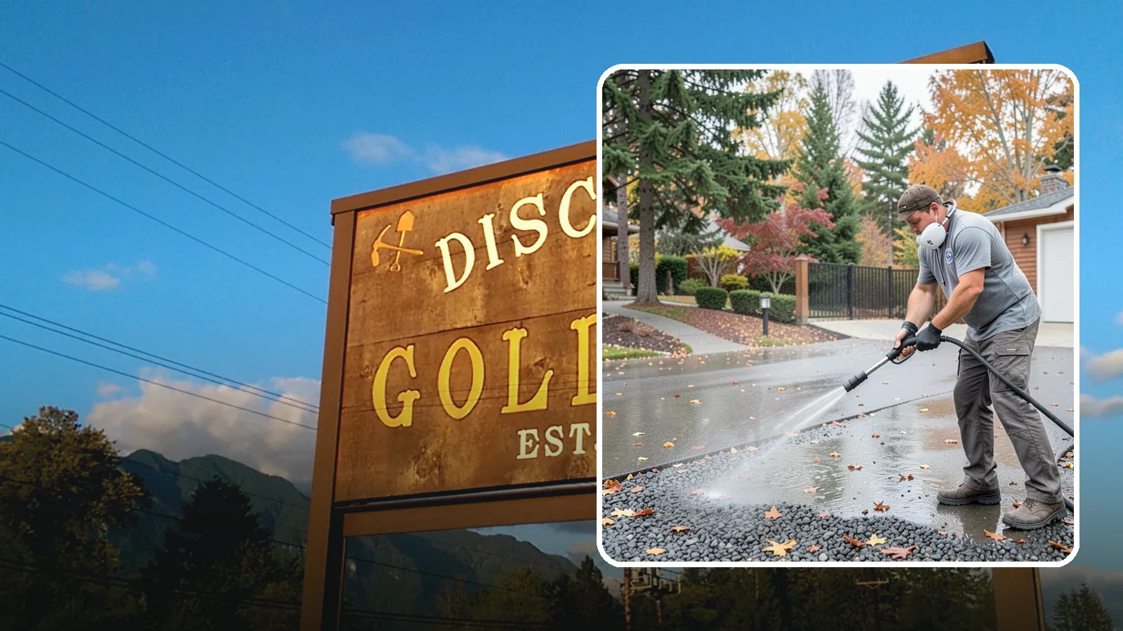 Gravel Border Cleaning in Gold Bar, Snohomish County, WA - Cleanup and refreshing of gravel borders and edges that frame Washington driveways and walkways.