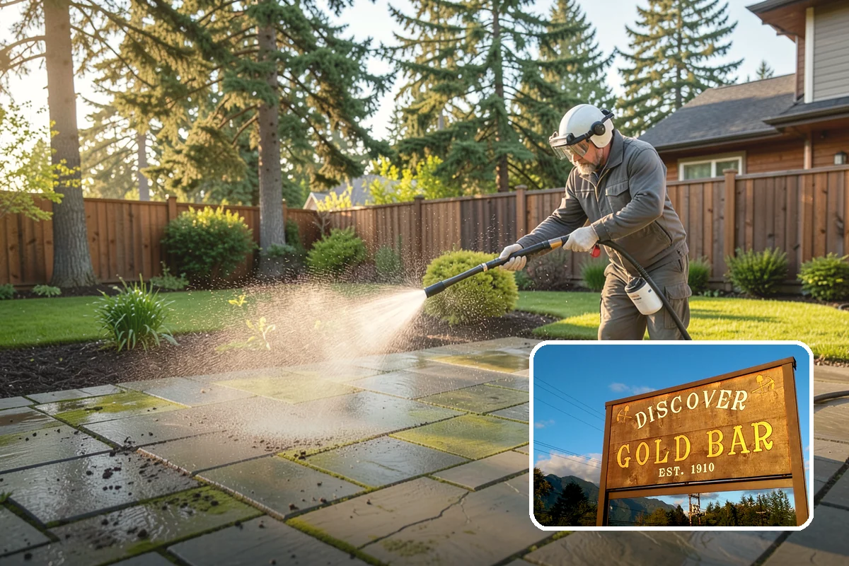 Gravel Border Cleaning in Gold Bar, Snohomish County, WA - Clears leaves and organic buildup from the gravel