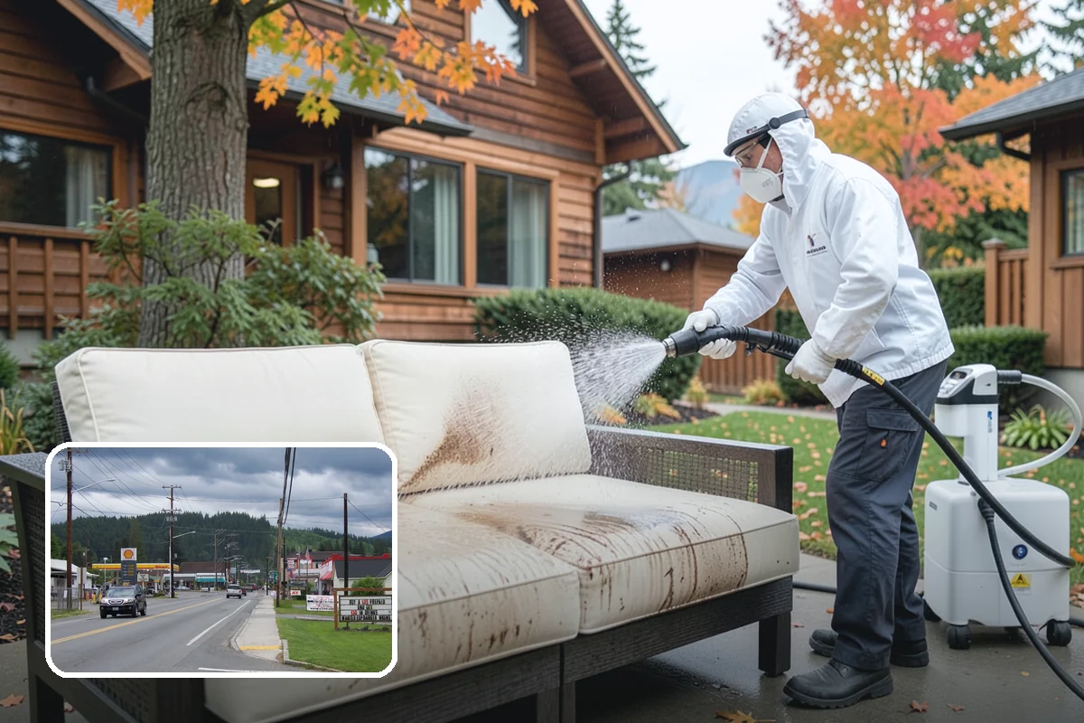 Gravel Border Cleaning in Granite Falls, Snohomish County, WA - Clears leaves and organic buildup from the gravel