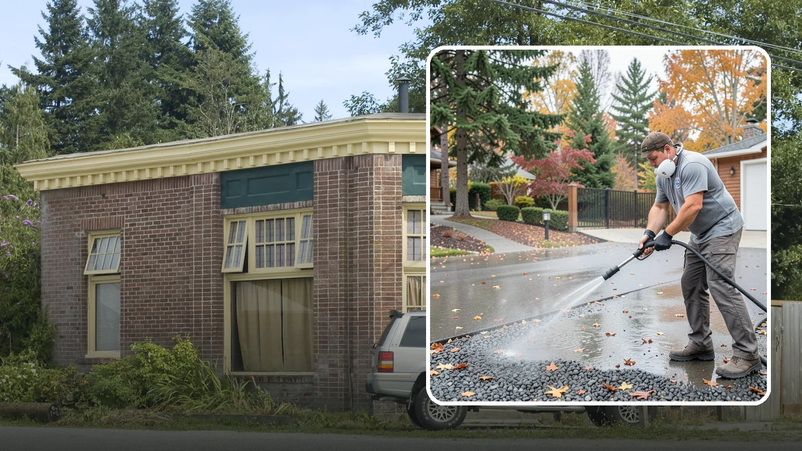 Gravel Border Cleaning in Hamilton, Skagit County, WA - Cleanup and refreshing of gravel borders and edges that frame Washington driveways and walkways.
