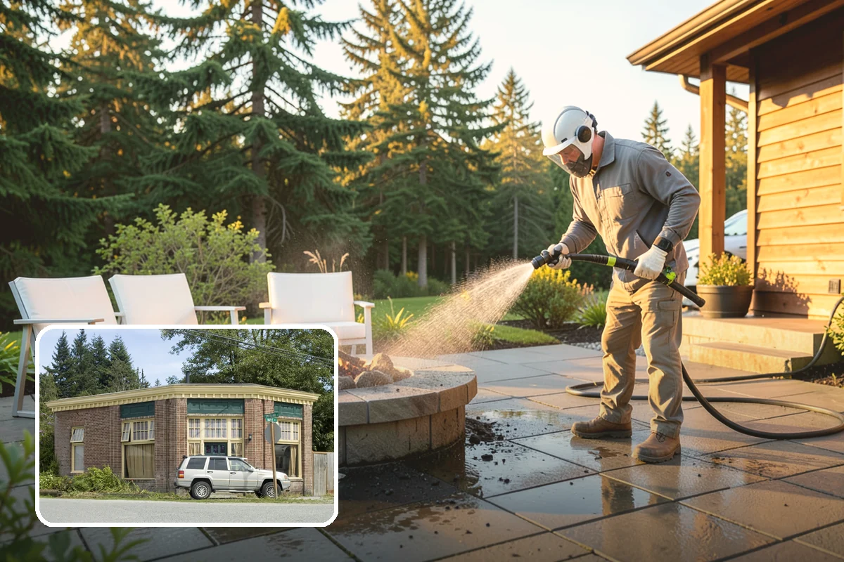 Gravel Border Cleaning in Hamilton, Skagit County, WA - Clears leaves and organic buildup from the gravel