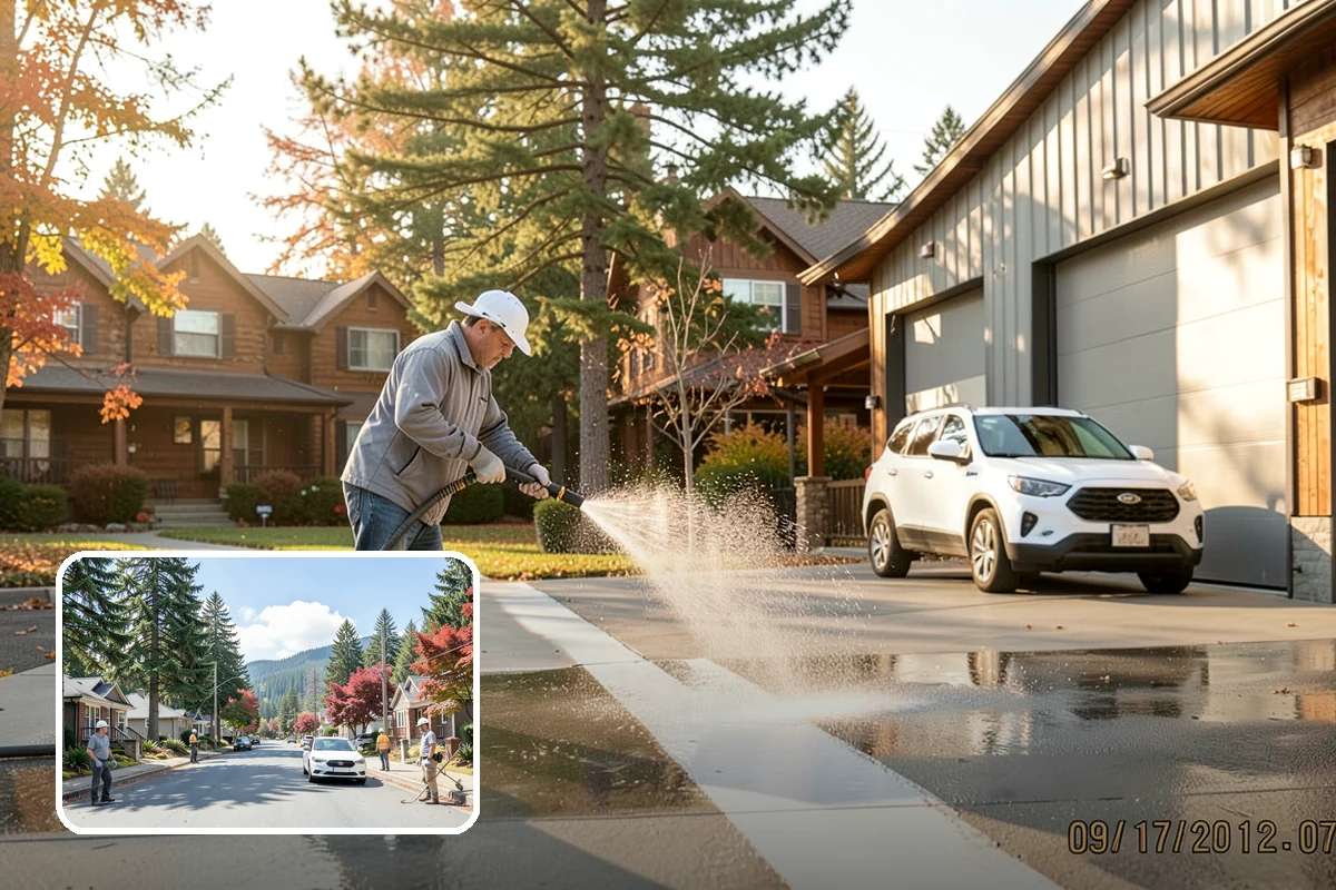 Gravel Border Cleaning in Hunts Point, King County, WA - Clears leaves and organic buildup from the gravel