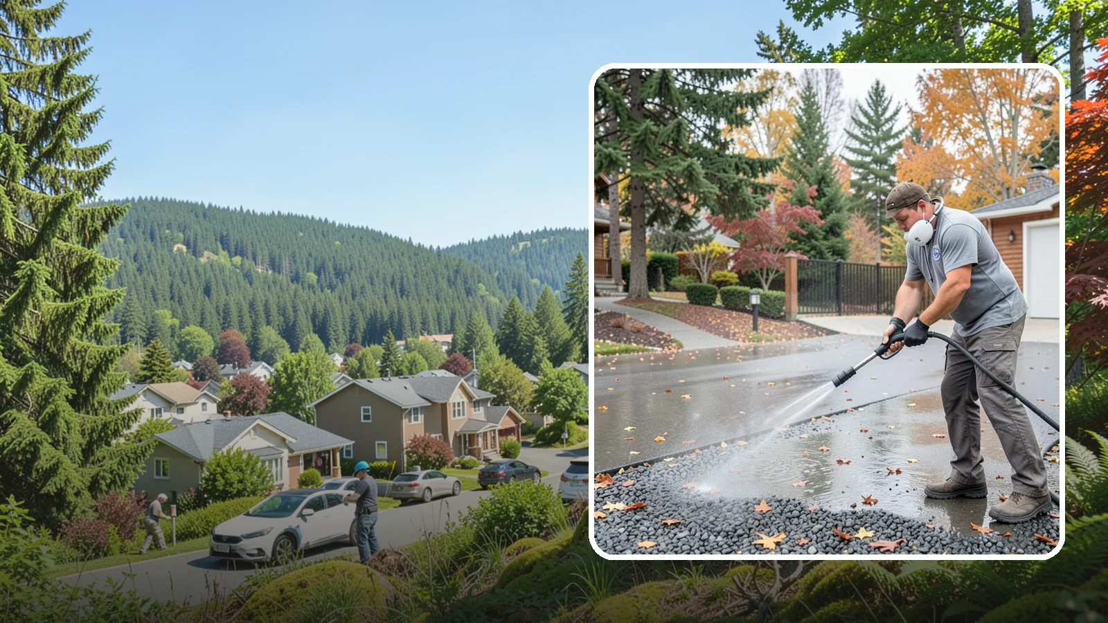 Gravel Border Cleaning in Index, Snohomish County, WA - Cleanup and refreshing of gravel borders and edges that frame Washington driveways and walkways.