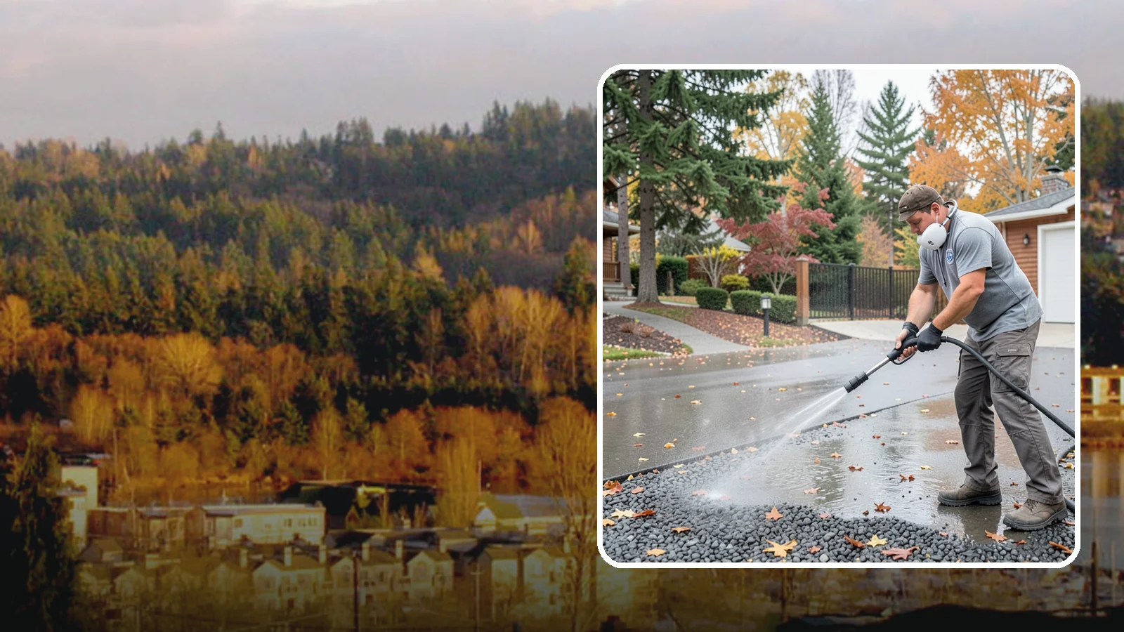 Gravel Border Cleaning in Kenmore, King County, WA - Cleanup and refreshing of gravel borders and edges that frame Washington driveways and walkways.