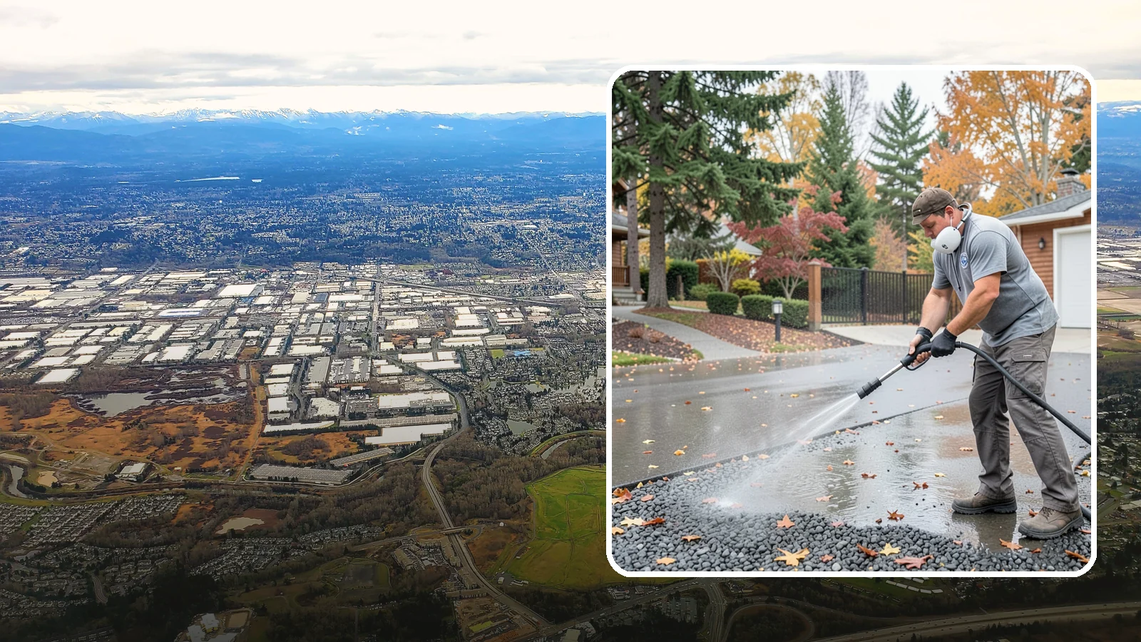 Gravel Border Cleaning in Kent, King County, WA - Cleanup and refreshing of gravel borders and edges that frame Washington driveways and walkways.