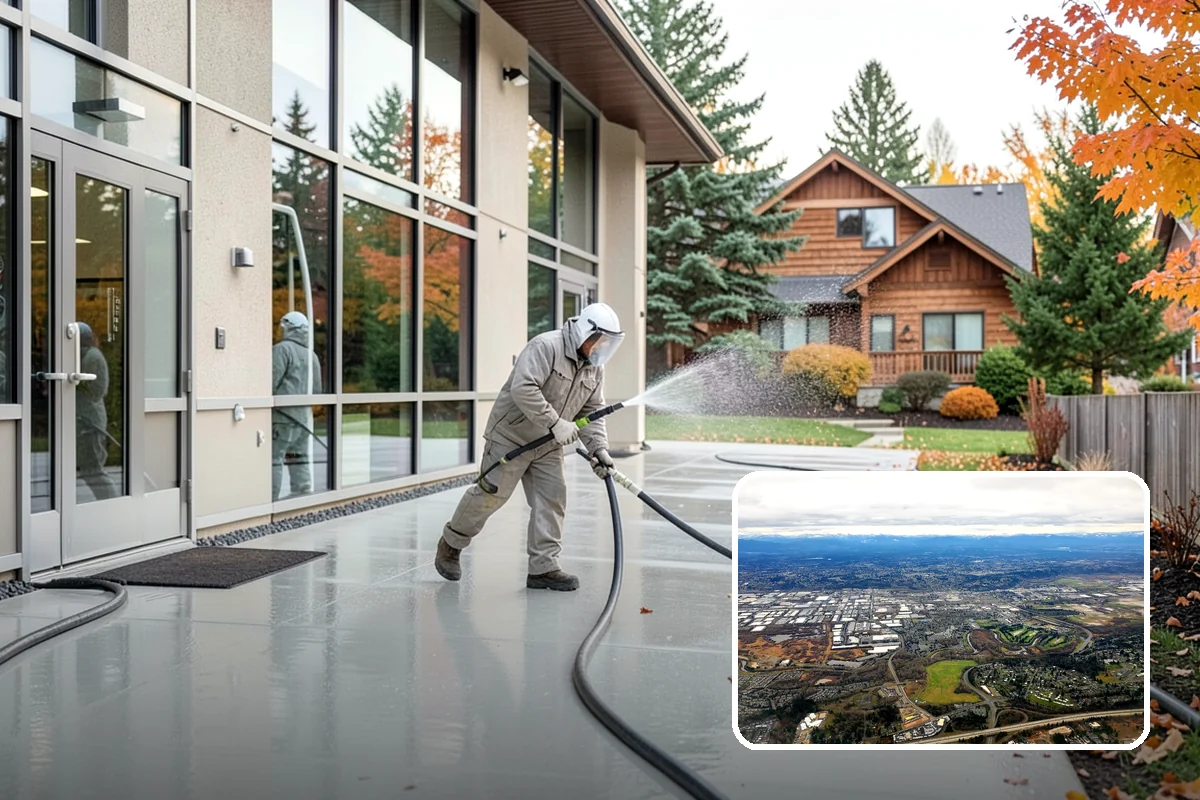 Gravel Border Cleaning in Kent, King County, WA - Clears leaves and organic buildup from the gravel