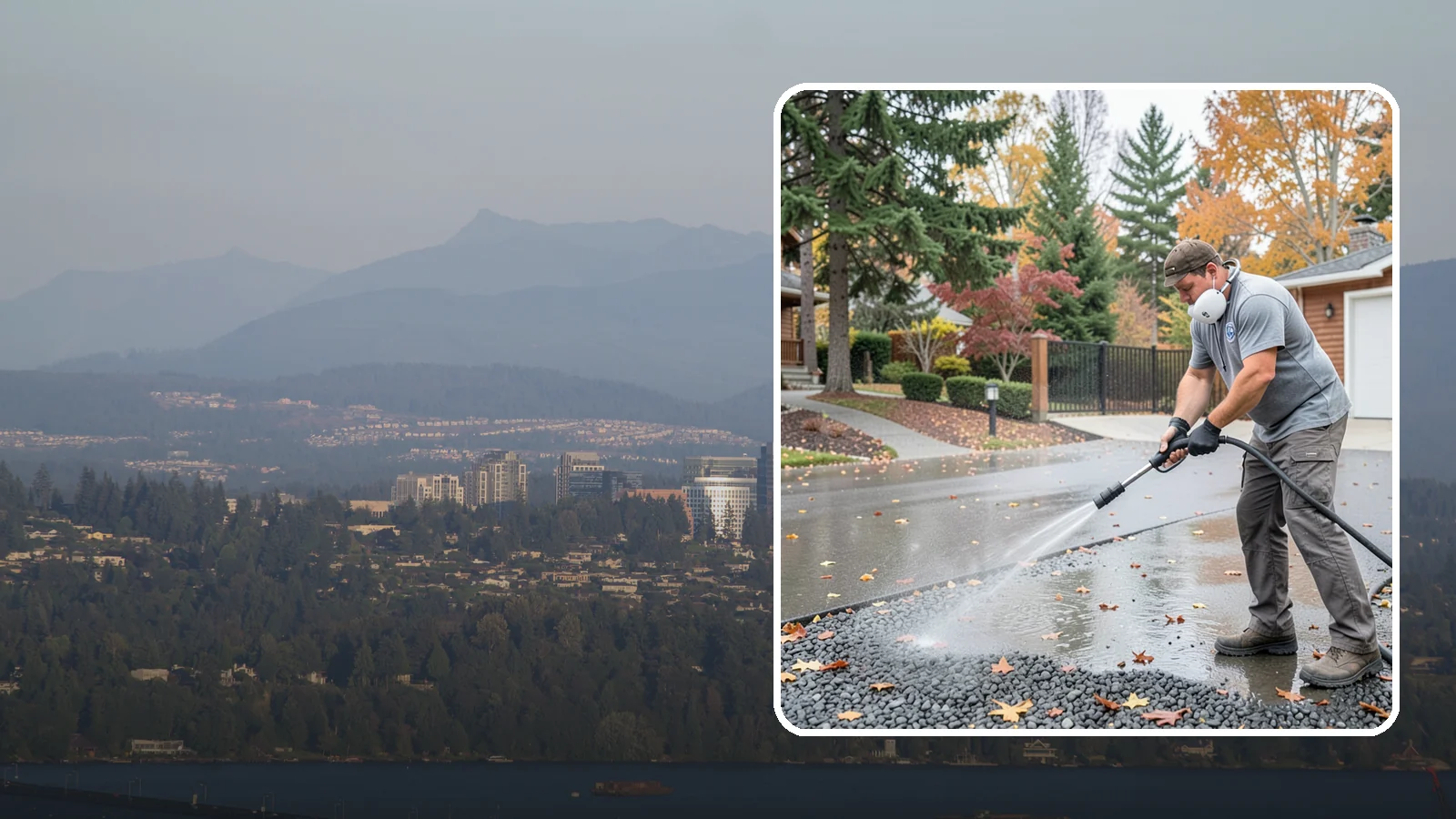 Gravel Border Cleaning in Medina, King County, WA - Cleanup and refreshing of gravel borders and edges that frame Washington driveways and walkways.