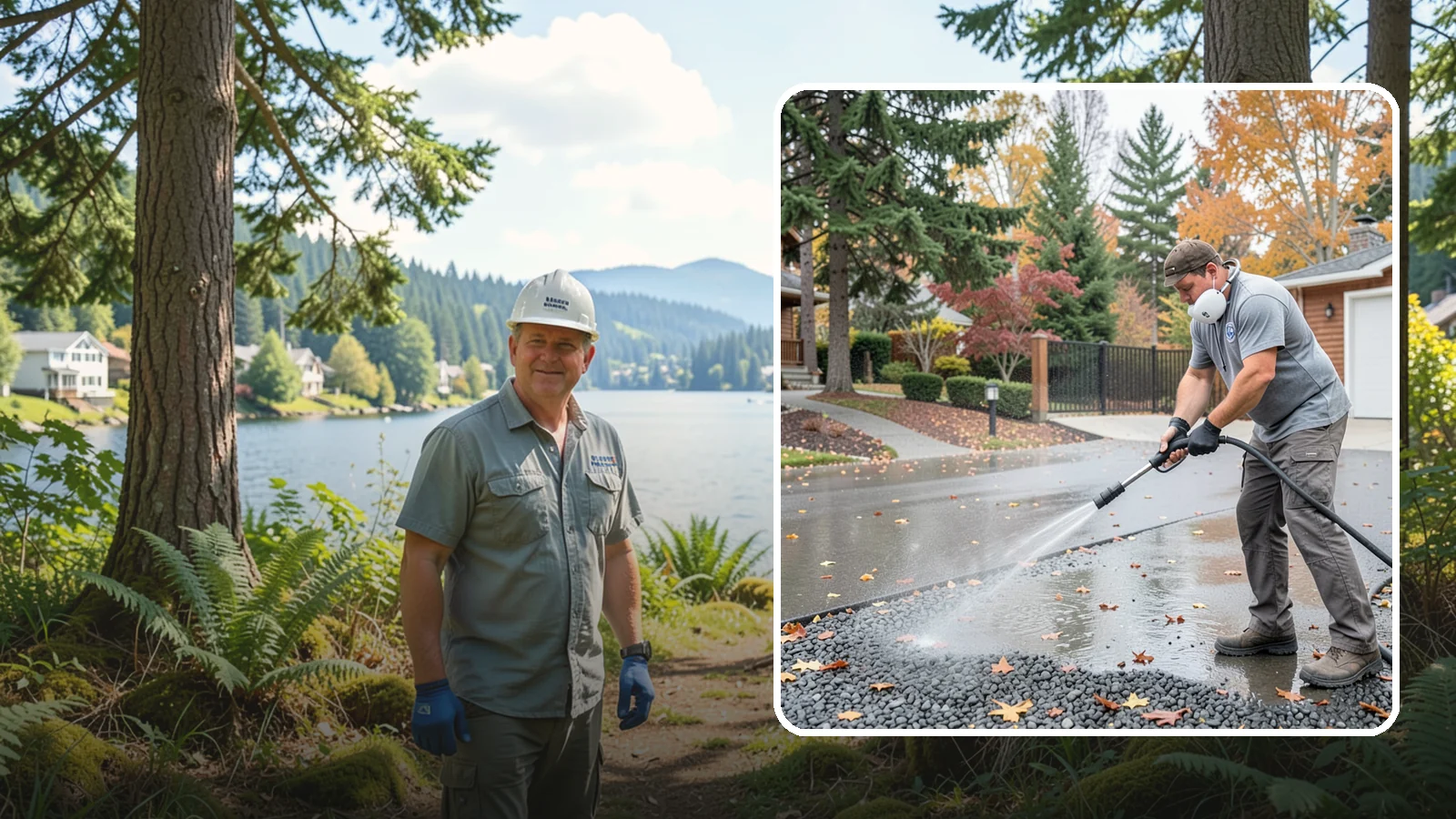 Gravel Border Cleaning in Milton, King County, WA - Cleanup and refreshing of gravel borders and edges that frame Washington driveways and walkways.