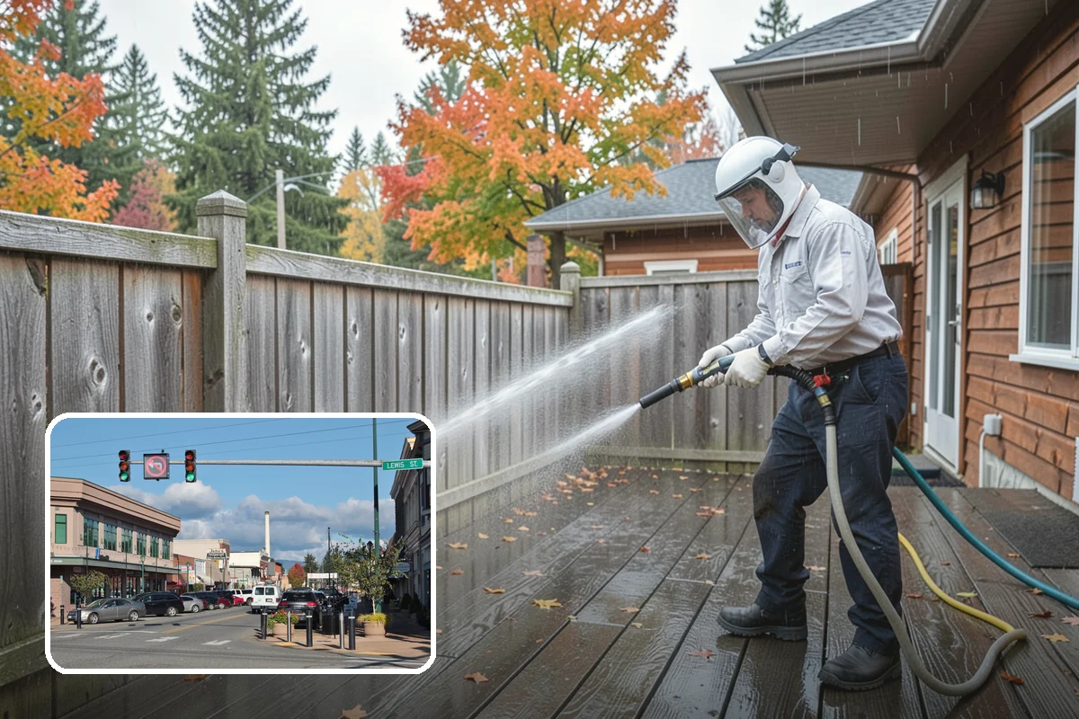 Gravel Border Cleaning in Monroe, Snohomish County, WA - Clears leaves and organic buildup from the gravel