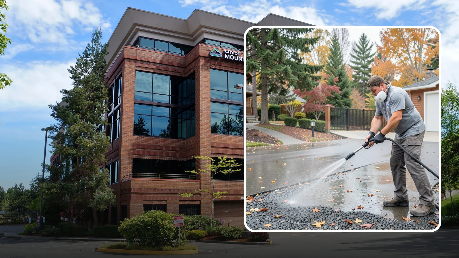 Gravel Border Cleaning in Mountlake Terrace, Snohomish County, WA - Cleanup and refreshing of gravel borders and edges that frame Washington driveways and walkways.
