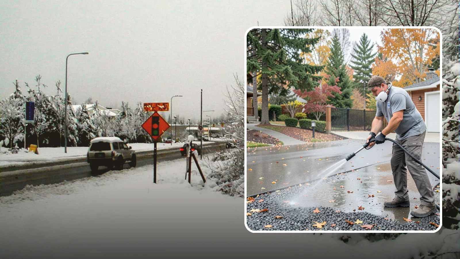 Gravel Border Cleaning in Newcastle, King County, WA - Cleanup and refreshing of gravel borders and edges that frame Washington driveways and walkways.