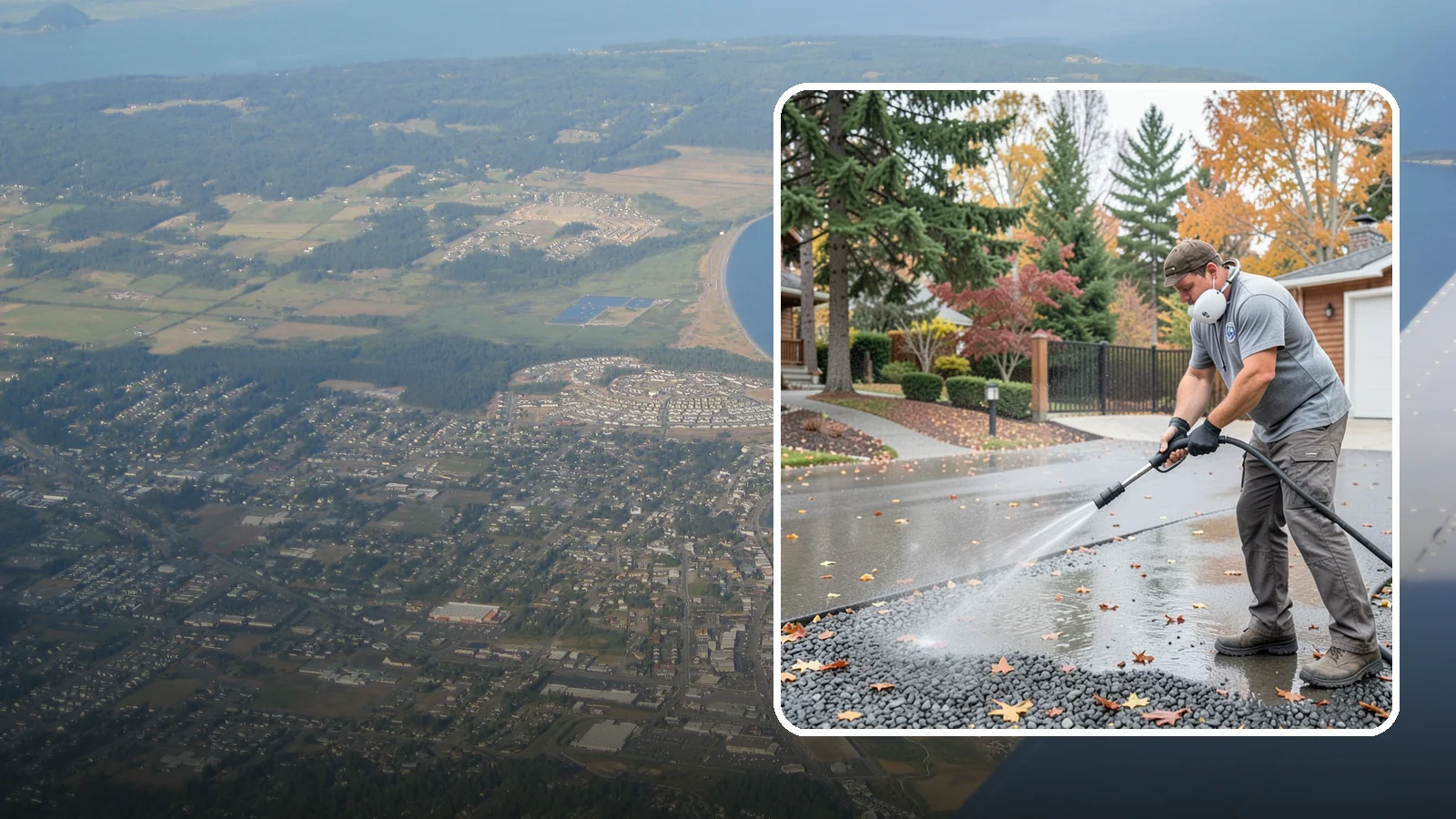 Gravel Border Cleaning in Oak Harbor, Island County, WA - Cleanup and refreshing of gravel borders and edges that frame Washington driveways and walkways.