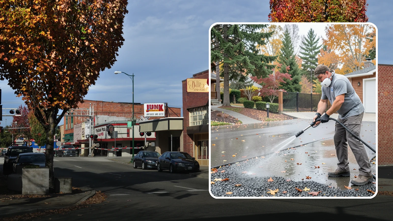 Gravel Border Cleaning in Puyallup, Pierce County, WA - Cleanup and refreshing of gravel borders and edges that frame Washington driveways and walkways.