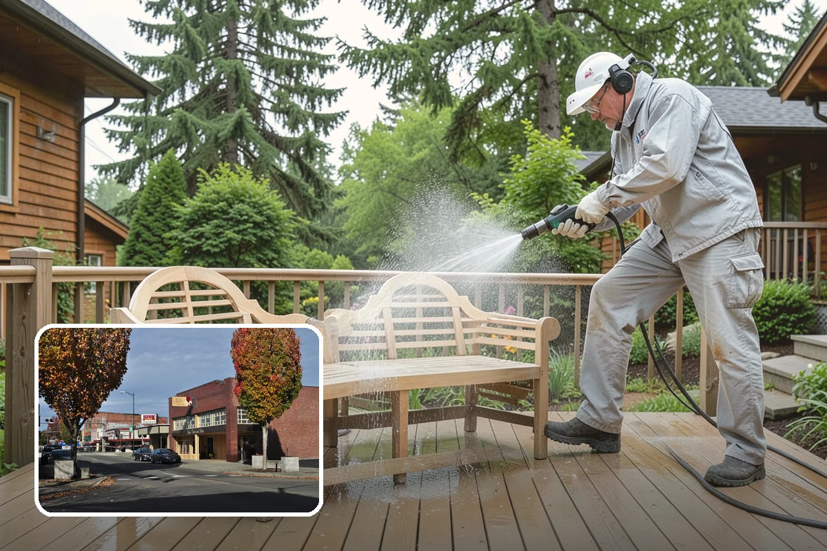 Gravel Border Cleaning in Puyallup, Pierce County, WA - Clears leaves and organic buildup from the gravel