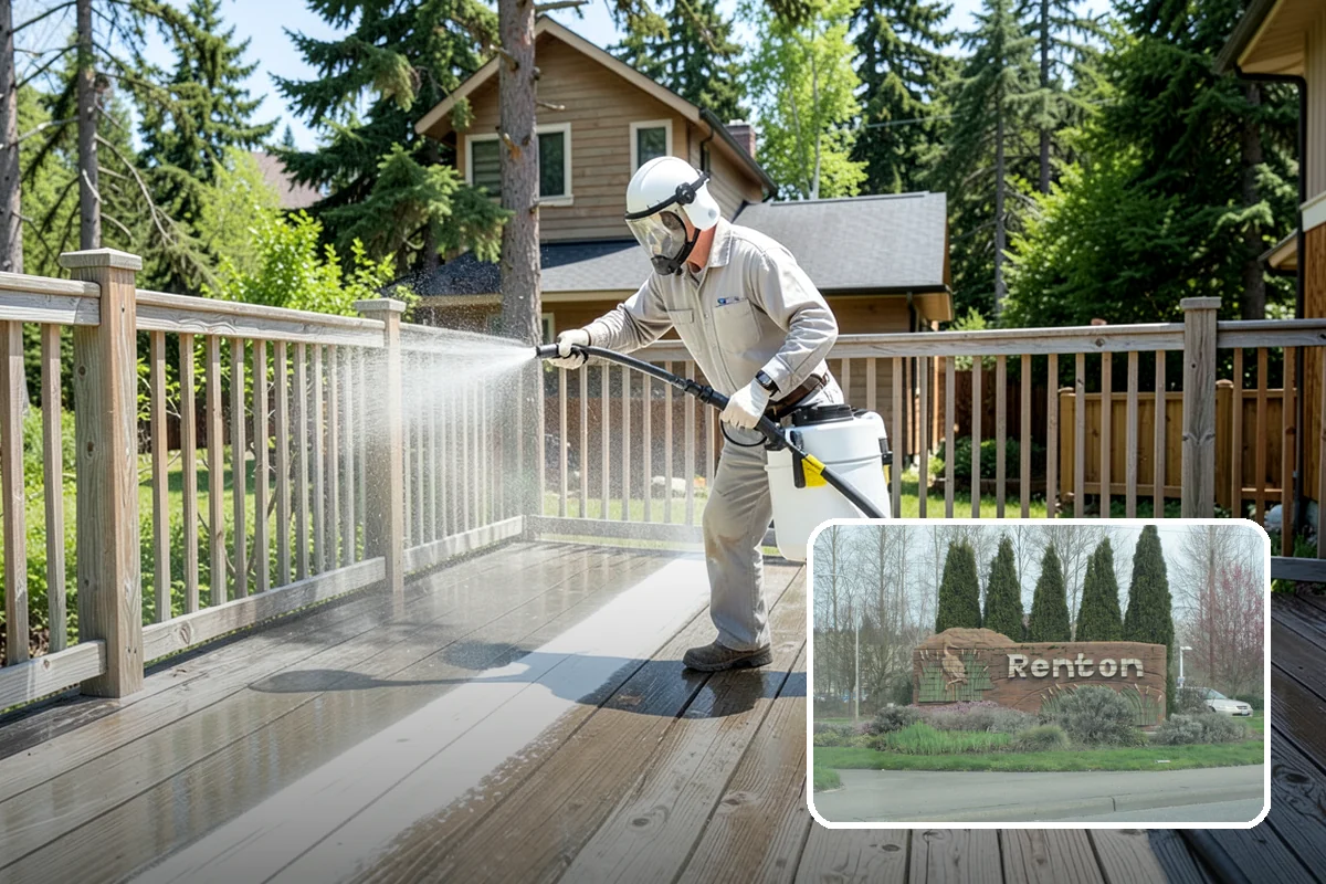 Gravel Border Cleaning in Renton, King County, WA - Clears leaves and organic buildup from the gravel