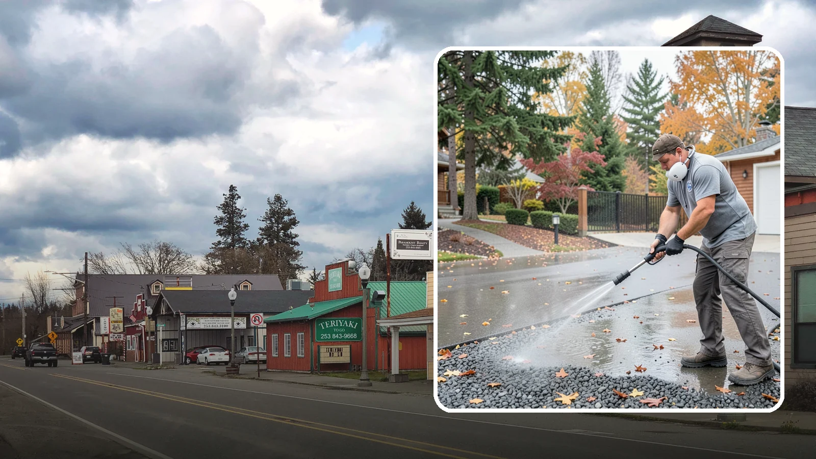 Gravel Border Cleaning in Roy, Pierce County, WA - Cleanup and refreshing of gravel borders and edges that frame Washington driveways and walkways.