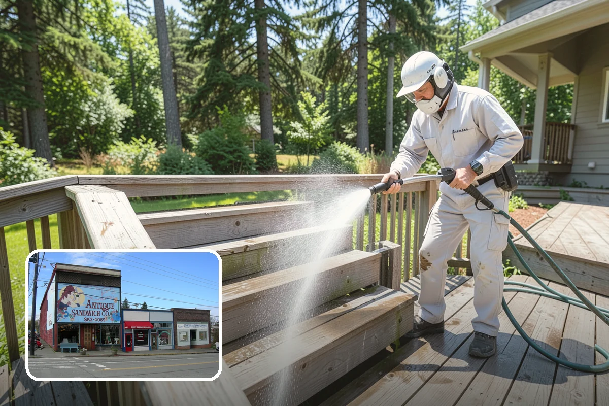 Gravel Border Cleaning in Ruston, Pierce County, WA - Clears leaves and organic buildup from the gravel