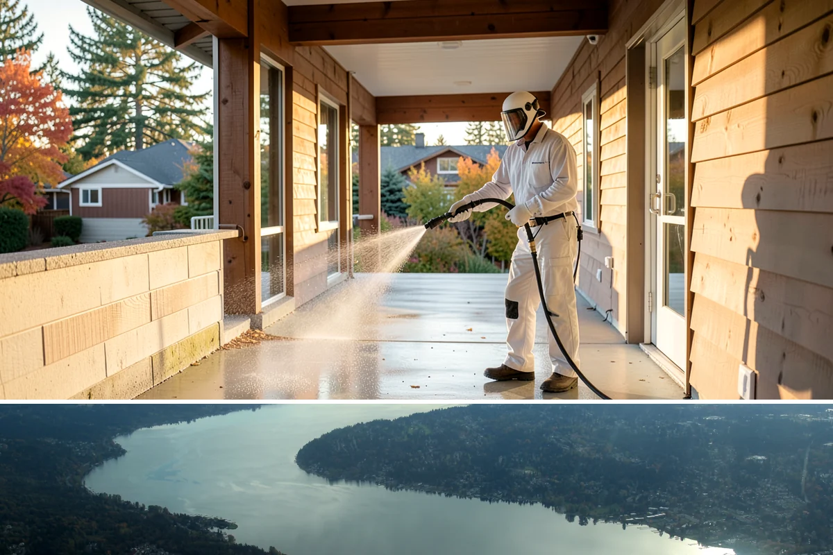 Gravel Border Cleaning in Sammamish, King County, WA - Late fall and spring are ideal for clearing seasonal leaf drop and refreshing the borders.
