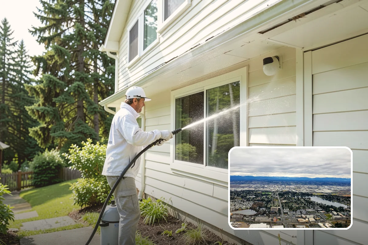 Gravel Border Cleaning in SeaTac, King County, WA - Clears leaves and organic buildup from the gravel