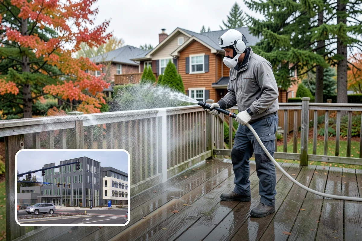 Gravel Border Cleaning in Shoreline, King County, WA - Clears leaves and organic buildup from the gravel