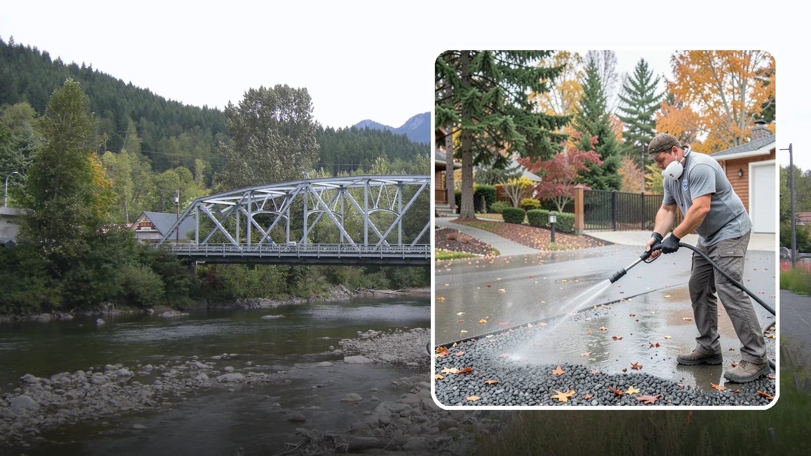 Gravel Border Cleaning in Skykomish, King County, WA - Cleanup and refreshing of gravel borders and edges that frame Washington driveways and walkways.