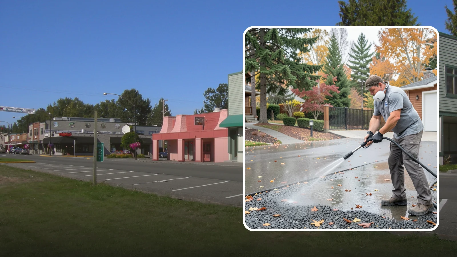 Gravel Border Cleaning in Snoqualmie, King County, WA - Cleanup and refreshing of gravel borders and edges that frame Washington driveways and walkways.