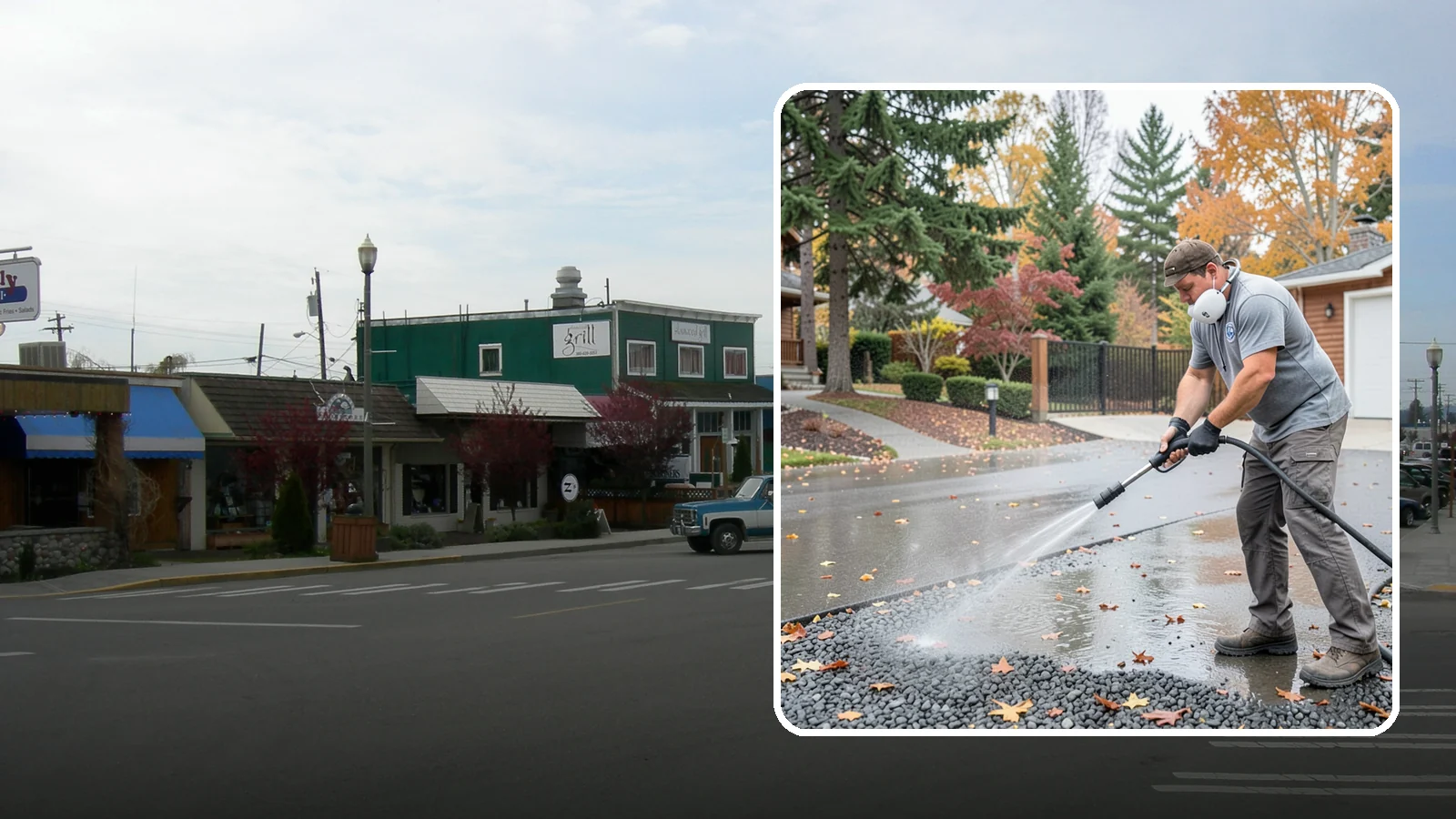 Gravel Border Cleaning in Stanwood, Snohomish County, WA - Cleanup and refreshing of gravel borders and edges that frame Washington driveways and walkways.